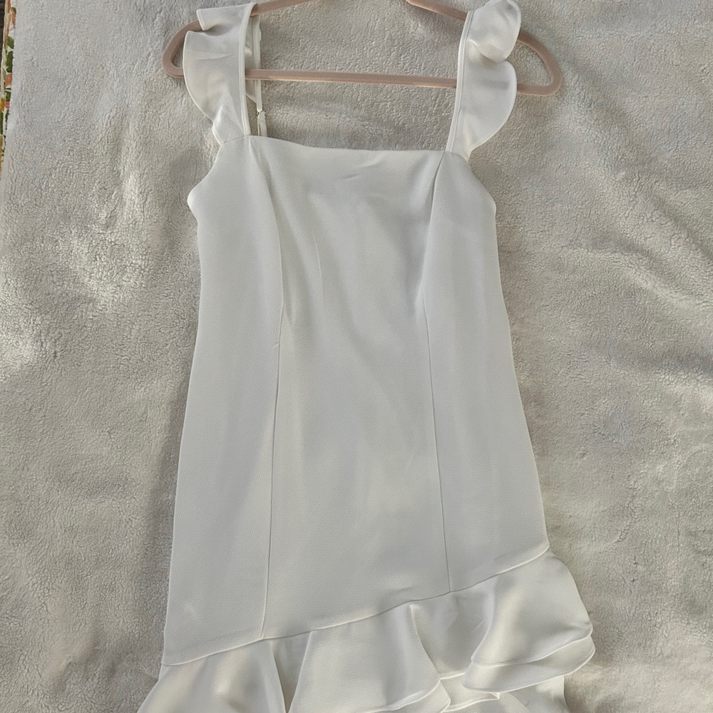BCBGeneration White Sheath Dress Square Neck Sleeveless